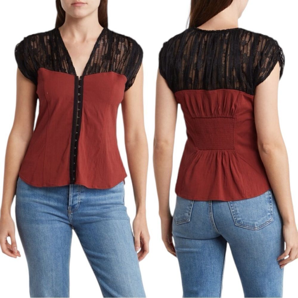 Free People Women’s Rumor Has It Top in the Size Large in Burnt Henna Combo